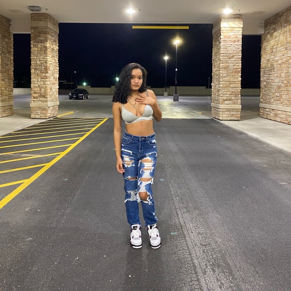 American Eagles skinny ripped jeans. Runs in size S. Navy blue - Picture 2 of 2